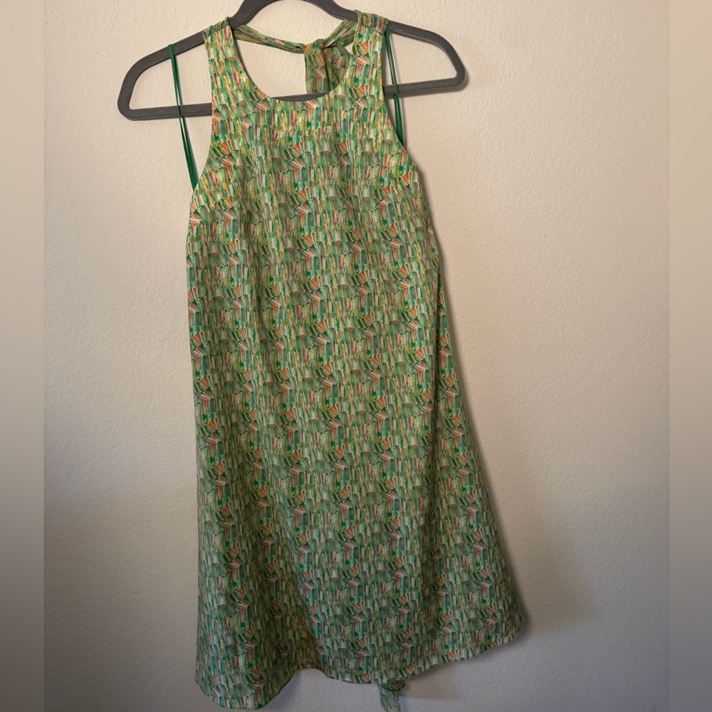 Green Patterned halter Dress